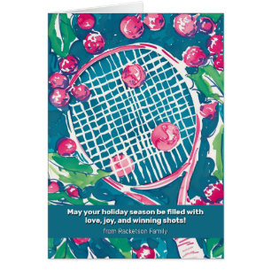 Cartão 🎾 🎄 Texto personalizado, Saudações de Estação: A