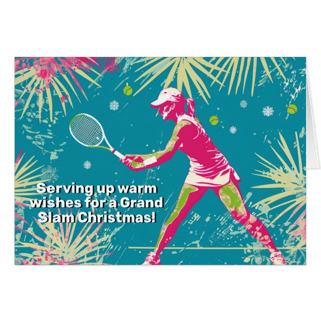 Cartão 🎾 🎄 texto personalizado, servindo alguma saudaçã (Frente Horizontal)