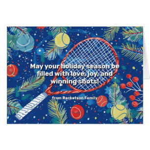 Cartão 🎾 🎄 texto personalizado, Tênis de um vencedor de