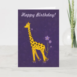 Cartão Texto Puro Personalizável Engraçado Girafa Anivers