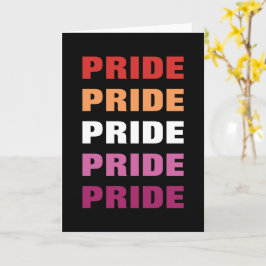 Cartão Texto Repetido Personalizável do Orgulho LGBTQ Lés