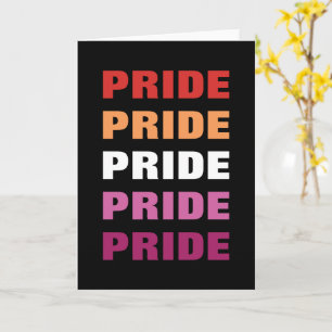 Cartão Texto Repetido Personalizável do Orgulho LGBTQ Lés