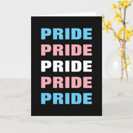 Cartão Texto Repetido Personalizável do Orgulho Transgêne