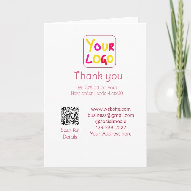 Cartão texto simples mínimo adicione seu logotipo/design  (Frente)
