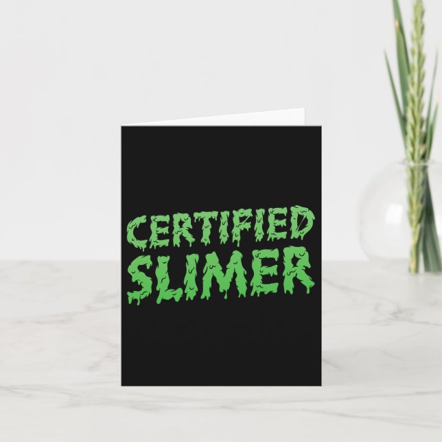 Cartão Texto Slimer de Halloween certificado (Frente)