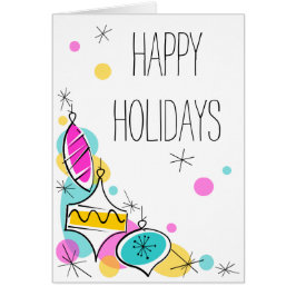 Cartão Texto vertical dos feriados do canto da árvore ret