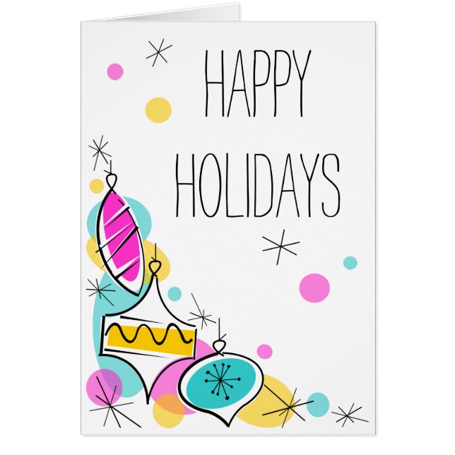 Cartão Texto vertical dos feriados do canto da árvore ret (Frente)