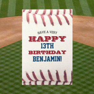 Cartão Textura de baseball Adicionar seu nome e ano de an