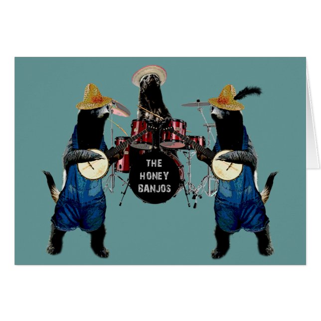 Cartão Texugo de mel engraçado (Frente Horizontal)