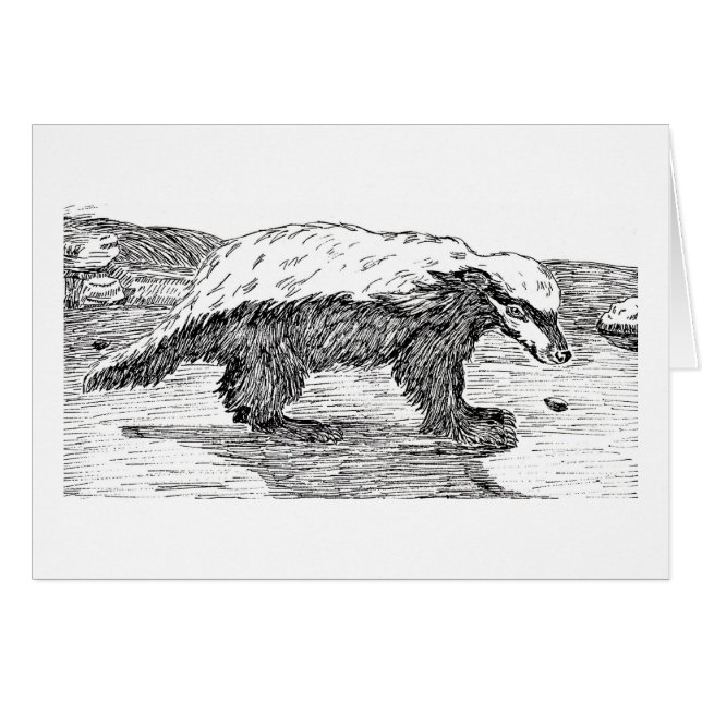 Cartão Texugo de mel ou Ratel (Frente Horizontal)