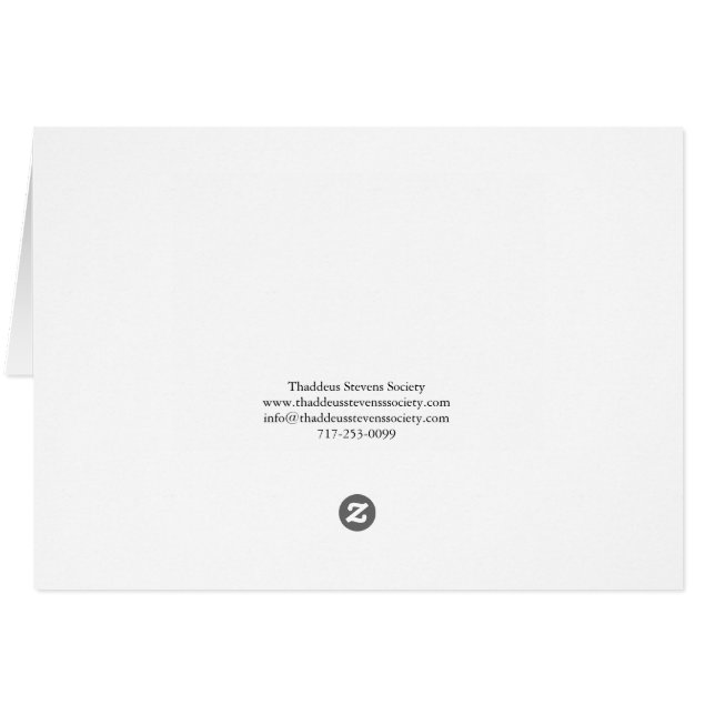 Cartão Thaddeus Stevens (Verso Horizontal)