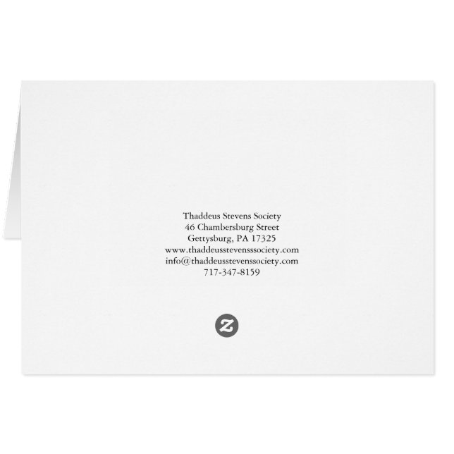 Cartão Thaddeus Stevens Card (Verso Horizontal)