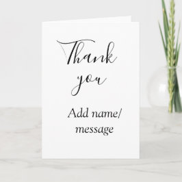 Cartão Thank you add name message simple stylish calligra