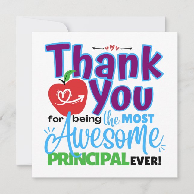 Cartão Thank You Awesome Principal Appreciation (Frente)