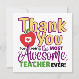 Cartão Thank You Awesome Teacher Card