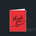 Cartão Thank You Bright Red Classical Unique Simple<br><div class="desc">Specific, plain, eyecatching template at affordable price. Choose from variety of different card designs, types and fonts.</div>