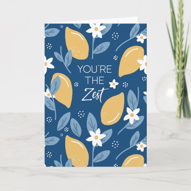 Cartão Thank You Card - You're the Zest Pun Lemon Yellow (Frente)
