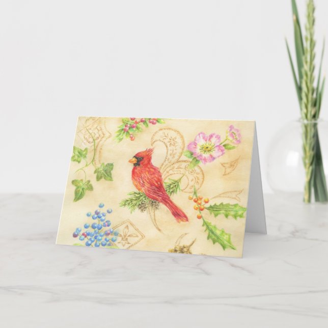 Cartão Thank You Christmas Cardinal Cards (Frente)
