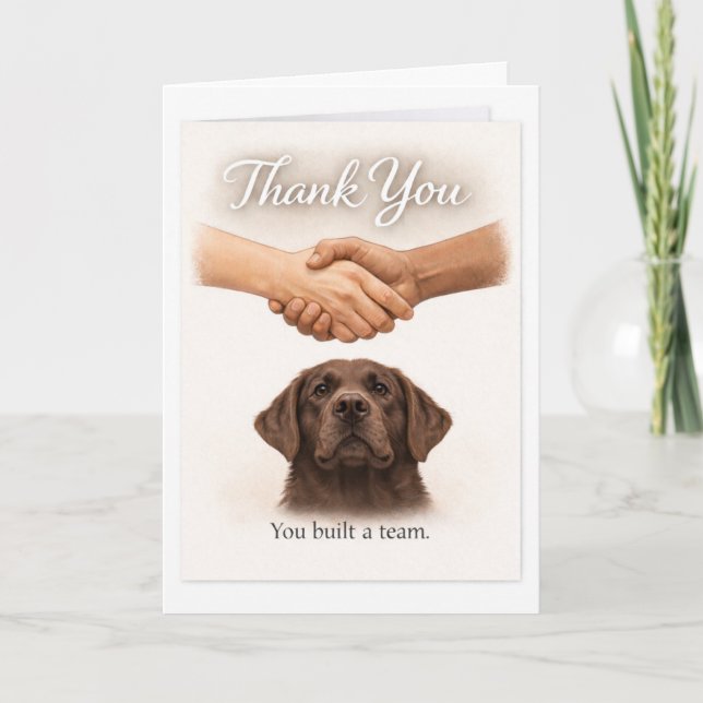 Cartão Thank You for Creating a Guide Dog Team – (Frente)