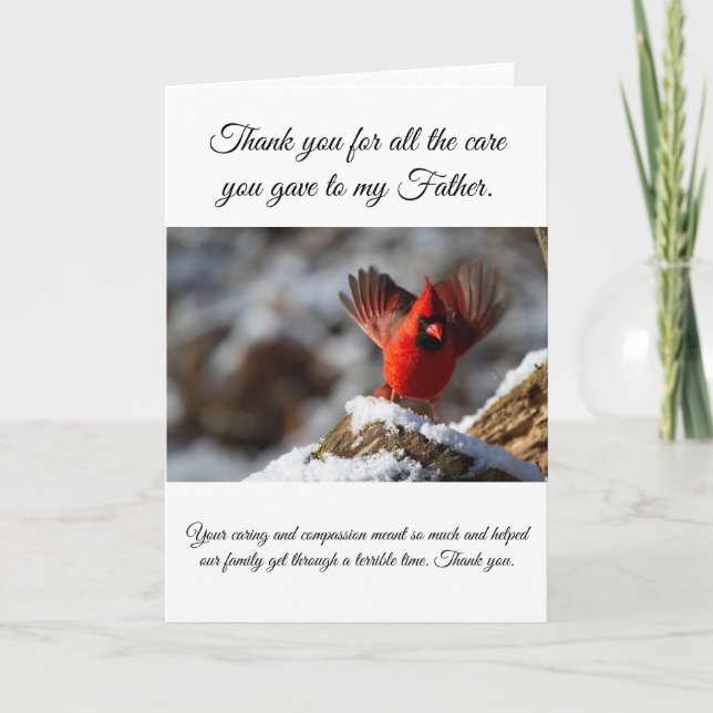 Cartão Thank You for Taking care of my Father Nurse (Frente)