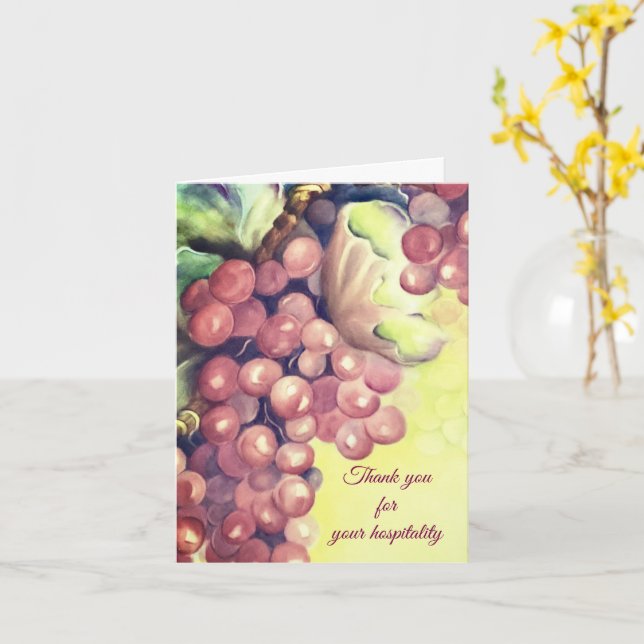 Cartão Thank You for your Hospitality Grapevine (Flor Amarela)