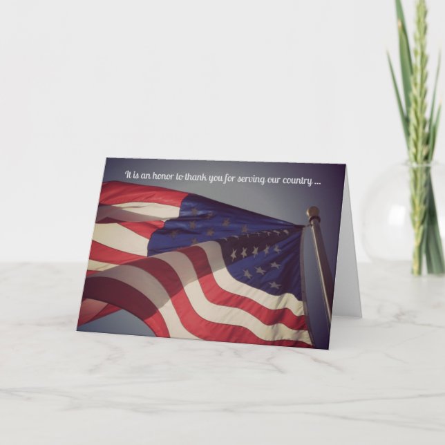 Cartão Thank You For Your Service Military Greeting Card (Frente)