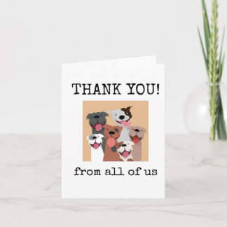 Cartão Thank You, From All of Us, Customers, Funny Dogs