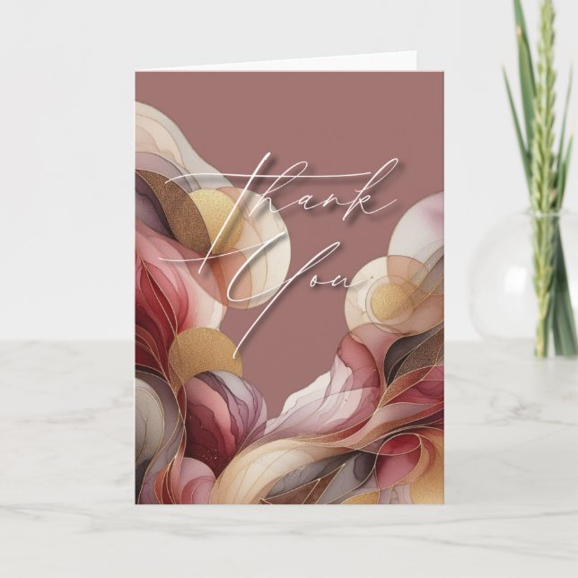 Cartão Thank You Greeting Card - Watercolor Abstract Geom (Frente)