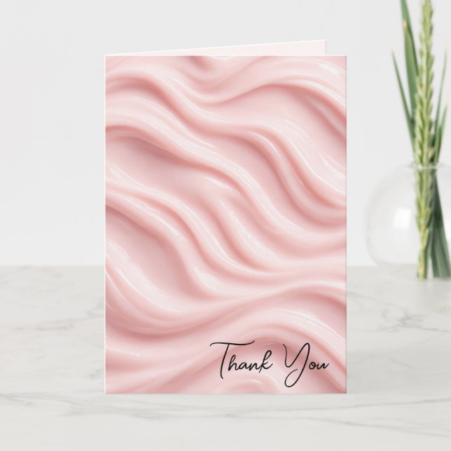 Cartão Thank You Pink Cream Abstract Design (Frente)