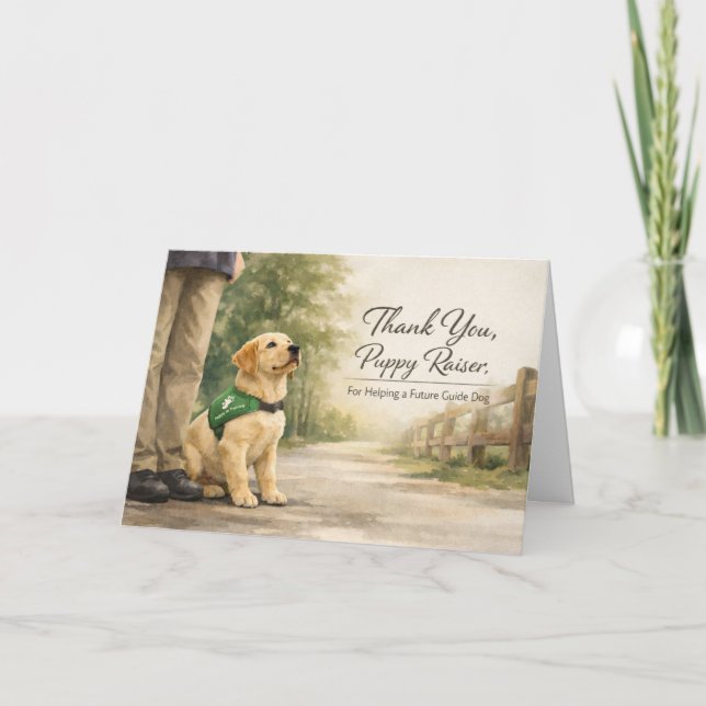 Cartão Thank You Puppy Raiser – Guide Dog Puppy (Frente)