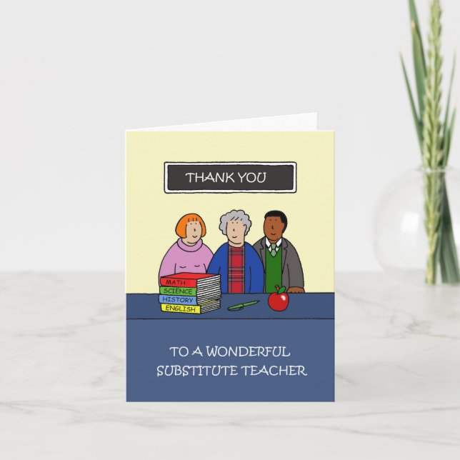 Cartão Thank You to Substitute Teacher (Frente)