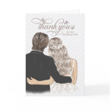 Thank You Wedding Gift Bride and Groom Taupe