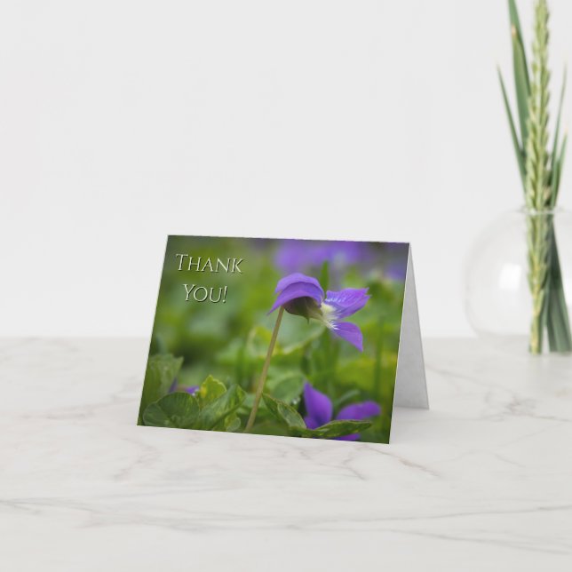 Cartão “Thank You!” Wild Violet Note Folded Greeting Card (Frente)