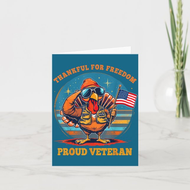 Cartão Thankful For Dom – Proud American Veteran Thanksgi (Frente)