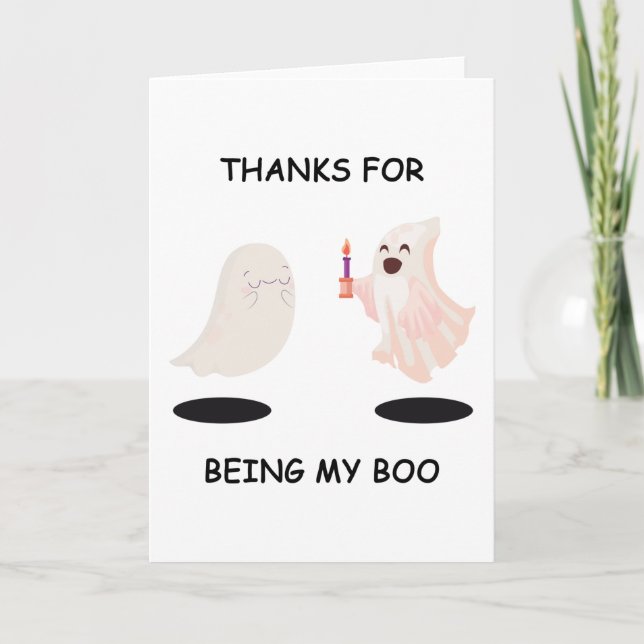 Cartão Thanks For Being My BOO Halloween Anniversary (Frente)