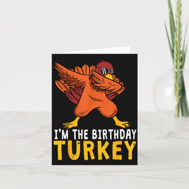 Cartão Thanksgiving Birthday Funny Bday Born On Thanksgiv (Frente)