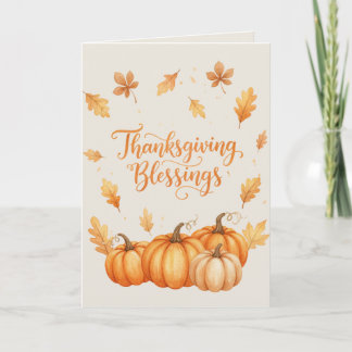 Cartão Thanksgiving Blessings Card – Cozy Autumn Watercol