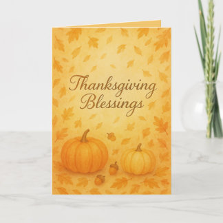 Cartão Thanksgiving Blessings Card – Cozy Fall Watercolor