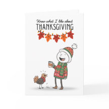 Thanksgiving Doodle Card with Coffee & Turkey