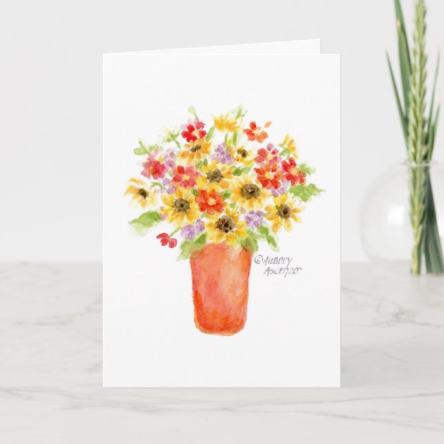 Cartão Thanksgiving Fresh Flowers Religious Greeting Card (Frente)