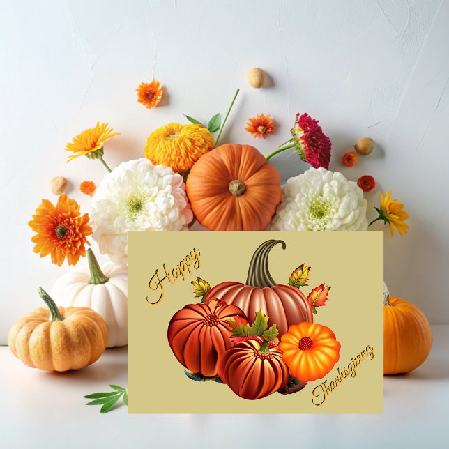 Cartão Thanksgiving invitation with pumpkins (Criador carregado)