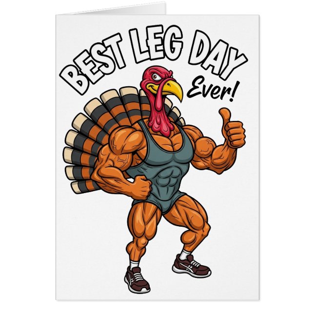 Cartão Thanksgiving Leg Day Greeting Card (Frente)
