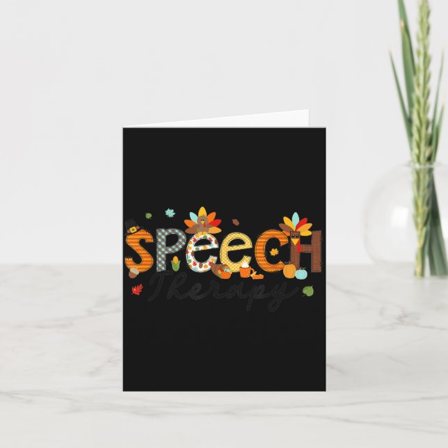Cartão Thanksgiving Speech Therapy Thankful Slp Turkey Sp (Frente)