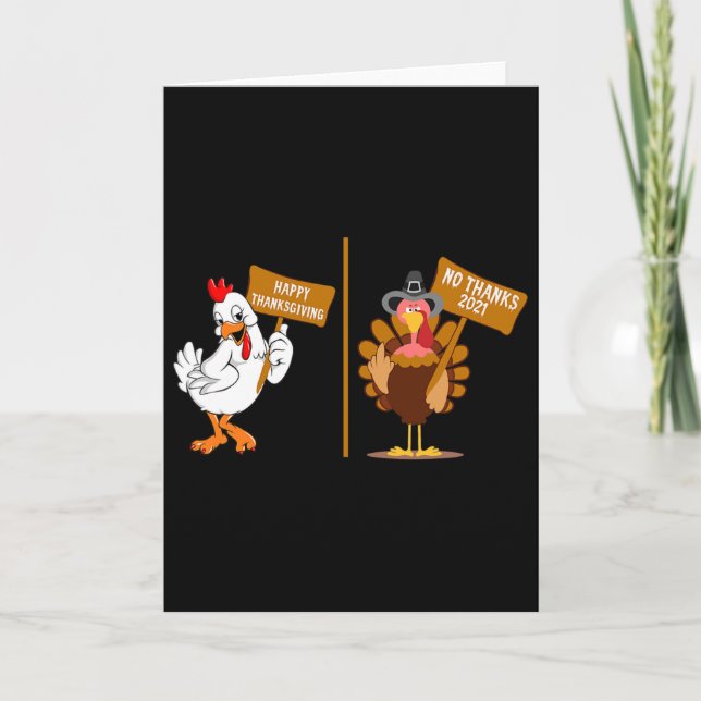 Cartão Thanksgiving Turkey No Thanks Grumpy Halloween Fun (Frente)