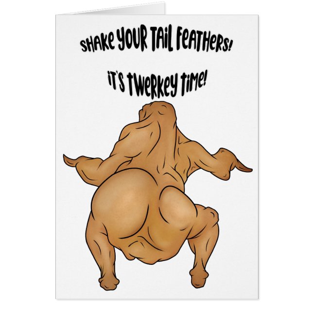 Cartão Thanksgiving Twerkey Greeting Card (Frente)