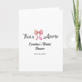 Cartão that's amore bridal shower pink retro bow boho nam