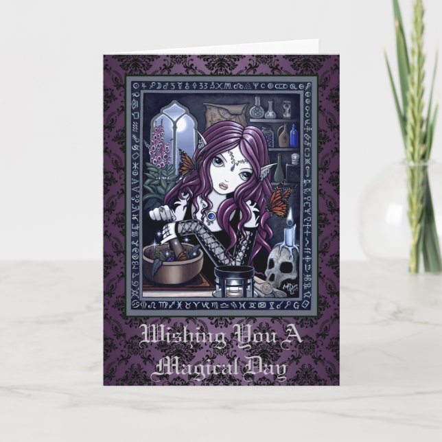 Cartão "The Alchemist" Gothic Magical Fairy Art Card (Frente)