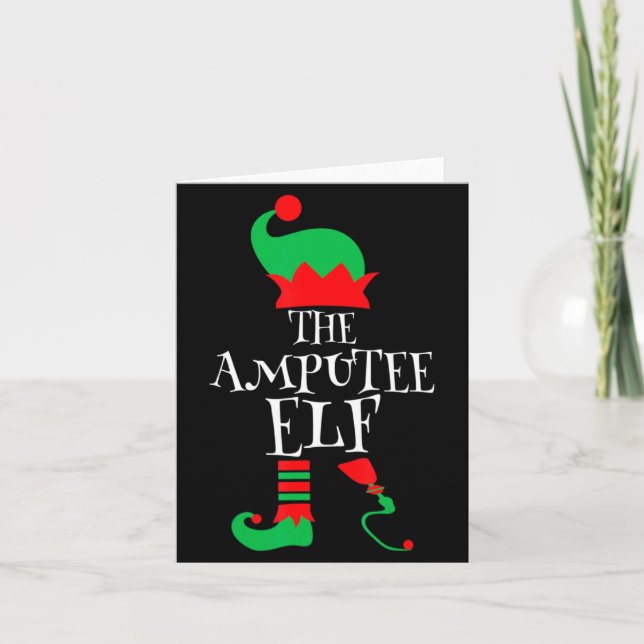 Cartão The Amputee Elf Christmas Funny Limb Surgery Joke  (Frente)