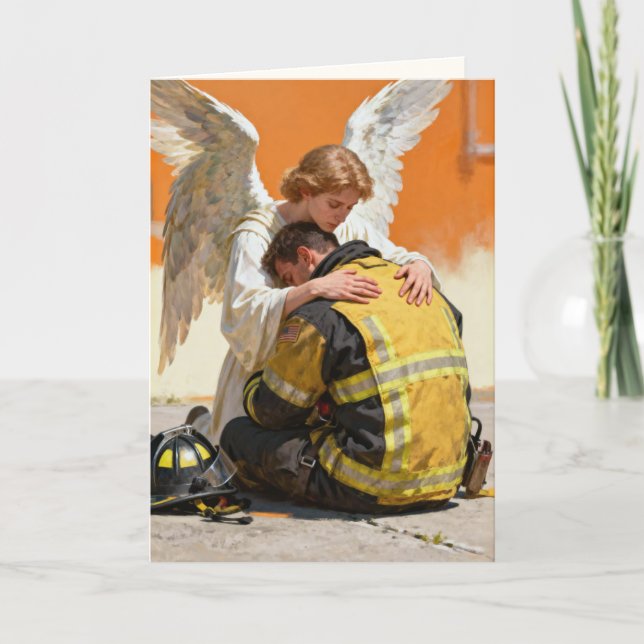 Cartão "The Angel Who Knew Your Courage" Sympathy (Frente)