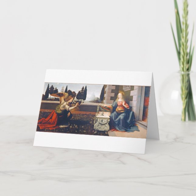 Cartão The Annunciation, Leonardo da Vinci, 1472–1473 (Frente)